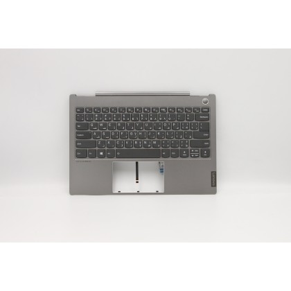 Lenovo 5CB0W44300 Palmrest Top Case con tastiera, Arabo, Grigio minerale, Retroilluminazione, US