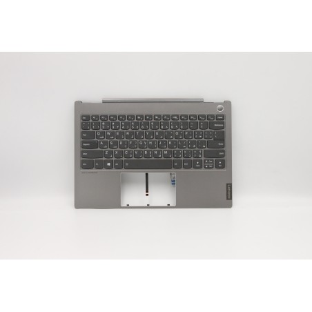 Lenovo 5CB0W44300 Palmrest Top Case con tastiera, Arabo, Grigio minerale, Retroilluminazione, US