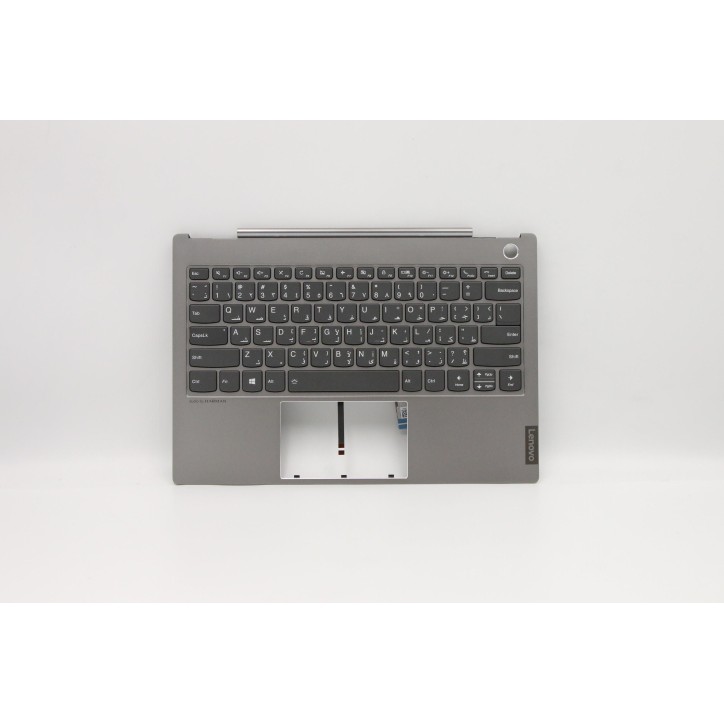 Lenovo 5CB0W44300 Palmrest Top Case con tastiera, Arabo, Grigio minerale, Retroilluminazione, US