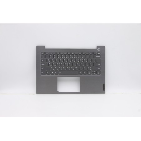 Lenovo 5CB0W44342 Palmrest Top Case con tastiera, Arabo, Grigio minerale, Retroilluminazione, Lettore di impronte digitali, US