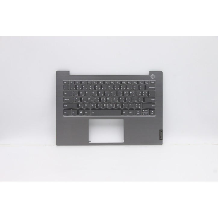 Lenovo 5CB0W44342 Palmrest Top Case con tastiera, Arabo, Grigio minerale, Retroilluminazione, Lettore di impronte digitali, US