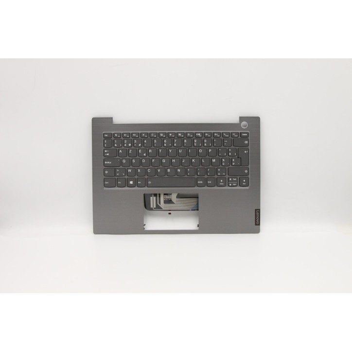Lenovo 5CB0W44343 Palmrest Top Case con tastiera, Belga, Grigio minerale, Retroilluminazione, Lettore di impronte digitali, UK