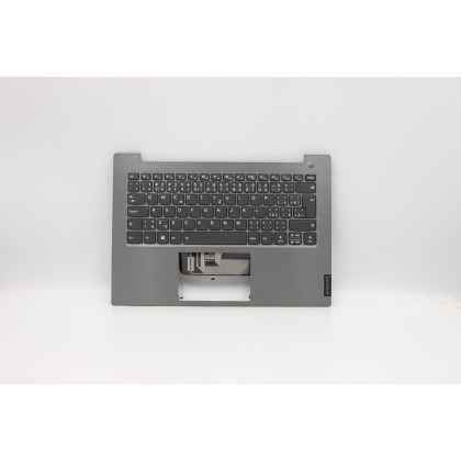 Lenovo 5CB0W44346 Palmrest Top Case con tastiera, Ceco/Slovacco, Grigio minerale, Retroilluminazione, Lettore di impronte digita