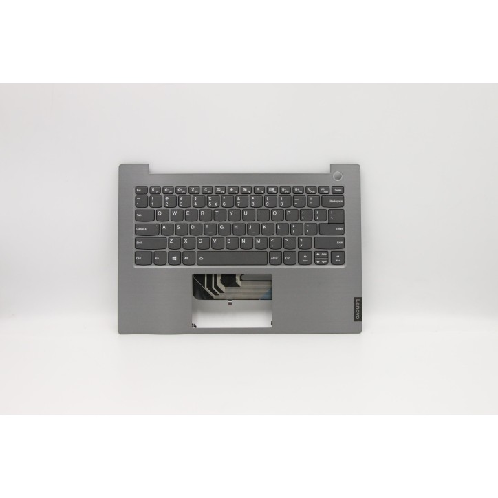 Lenovo 5CB0W44348 Palmrest Top Case con tastiera, Inglese (Stati Uniti/Europa), Grigio minerale, Retroilluminazione, Impronta di