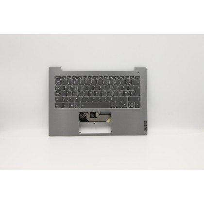 Lenovo 5CB0W44362 Palmrest Top Case con tastiera, Europa del Nord, Grigio minerale, Retroilluminazione, Impronta digitale