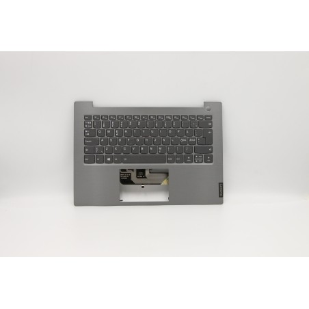 Lenovo 5CB0W44362 Palmrest Top Case con tastiera, Europa del Nord, Grigio minerale, Retroilluminazione, Impronta digitale