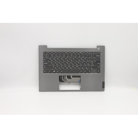Lenovo 5CB0W44372 Palmrest Top Case con tastiera, Ucraino, Grigio minerale, Retroilluminazione, Impronta digitale