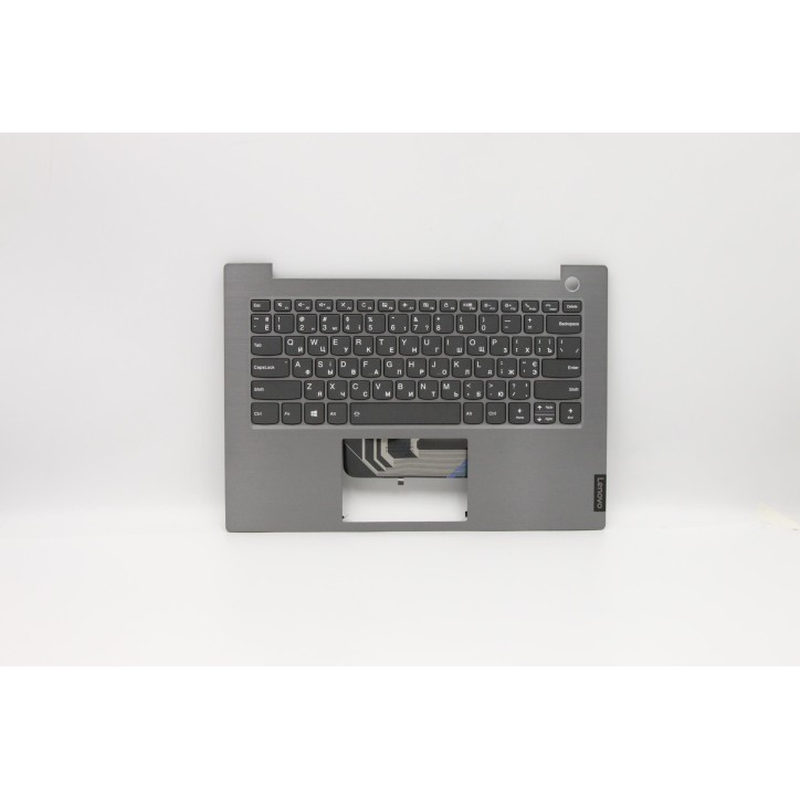 Lenovo 5CB0W44372 Palmrest Top Case con tastiera, Ucraino, Grigio minerale, Retroilluminazione, Impronta digitale
