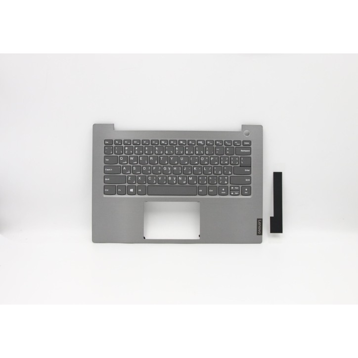 Lenovo 5CB0W44406 Palmrest Top Case con tastiera, Arabo, Grigio minerale, Senza retroilluminazione, Lettore di impronte digitali