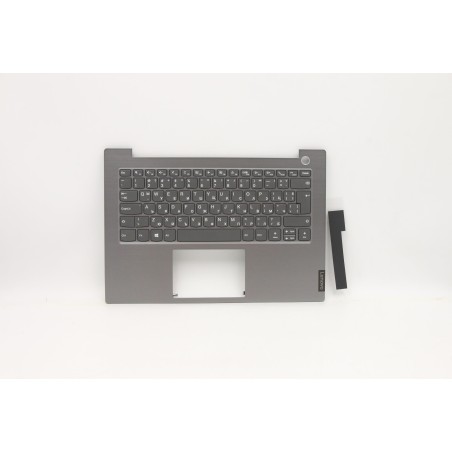 Lenovo 5CB0W44409 Palmrest Top Case con tastiera, Bulgaro, Grigio minerale, Senza retroilluminazione, Lettore di impronte digita