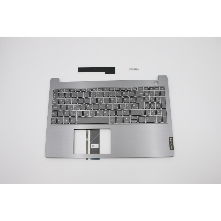 Lenovo 5CB0W45211 Palmrest Top Case con tastiera, Ungherese, Grigio minerale, Retroilluminazione, Impronta digitale