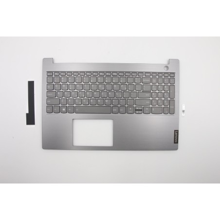 Lenovo 5CB0W45216 Palmrest Top Case con tastiera, Greco, Grigio minerale, Retroilluminazione, Impronta digitale