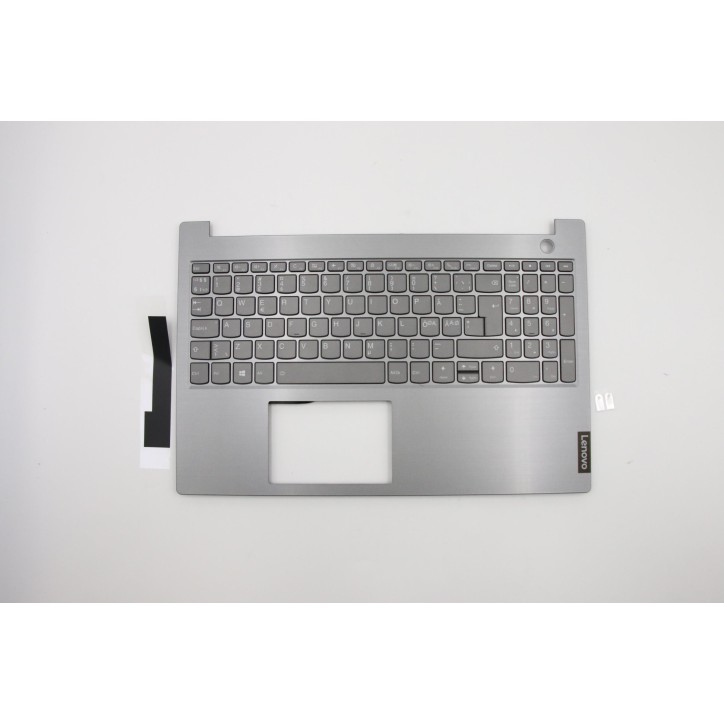Lenovo 5CB0W45222 Palmrest Top Case con tastiera, Europa del Nord, Grigio minerale, Retroilluminazione, Impronta digitale
