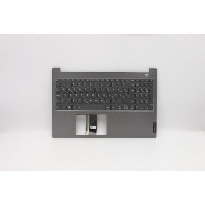 Lenovo 5CB0W45228 Palmrest Top Case con tastiera, Sloveno, Grigio minerale, Retroilluminazione, Impronta digitale