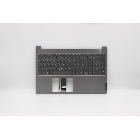 Lenovo 5CB0W45228 Palmrest Top Case con tastiera, Sloveno, Grigio minerale, Retroilluminazione, Impronta digitale