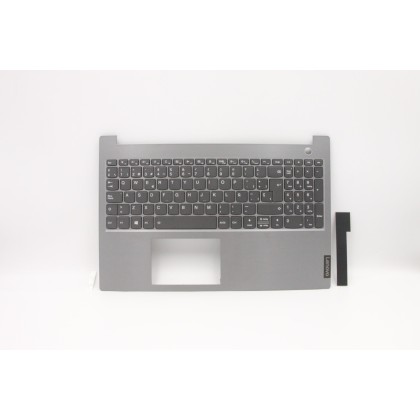 Lenovo 5CB0W45230 Palmrest Top Case con tastiera, Spagnolo, Grigio minerale, Retroilluminazione, Impronta digitale