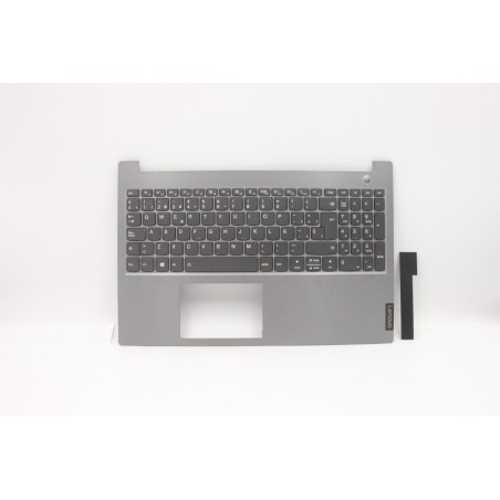 Lenovo 5CB0W45230 Palmrest Top Case con tastiera, Spagnolo, Grigio minerale, Retroilluminazione, Impronta digitale
