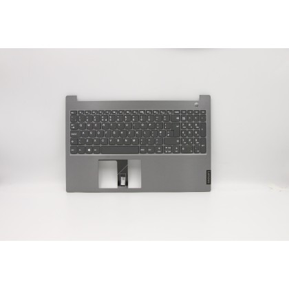 Lenovo 5CB0W45361 Palmrest Top Case con tastiera, Inglese Regno Unito, Grigio minerale, Senza_retroilluminazione, Impronta digit