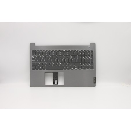 Lenovo 5CB0W45361 Palmrest Top Case con tastiera, Inglese Regno Unito, Grigio minerale, Senza_retroilluminazione, Impronta digit