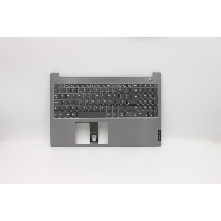 Lenovo 5CB0W45361 Palmrest Top Case con tastiera, Inglese Regno Unito, Grigio minerale, Senza_retroilluminazione, Impronta digit