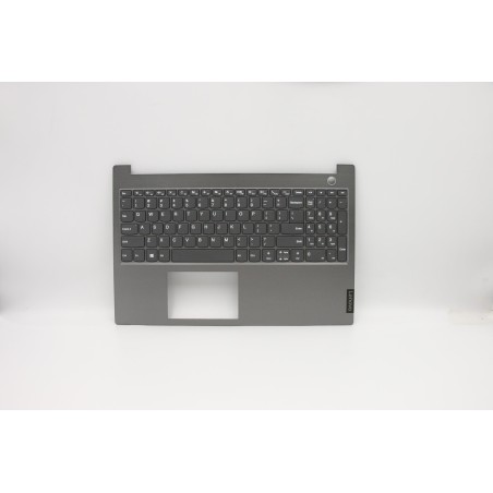 Lenovo 5CB0W45363 Palmrest Top Case con tastiera, Inglese, Grigio minerale, Senza_retroilluminazione, Lettore di impronte digita
