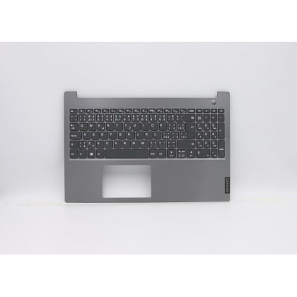 Lenovo 5CB0W45365 Palmrest Top Case con tastiera, Ceco, Grigio minerale, Senza retroilluminazione, Lettore di impronte digitali,