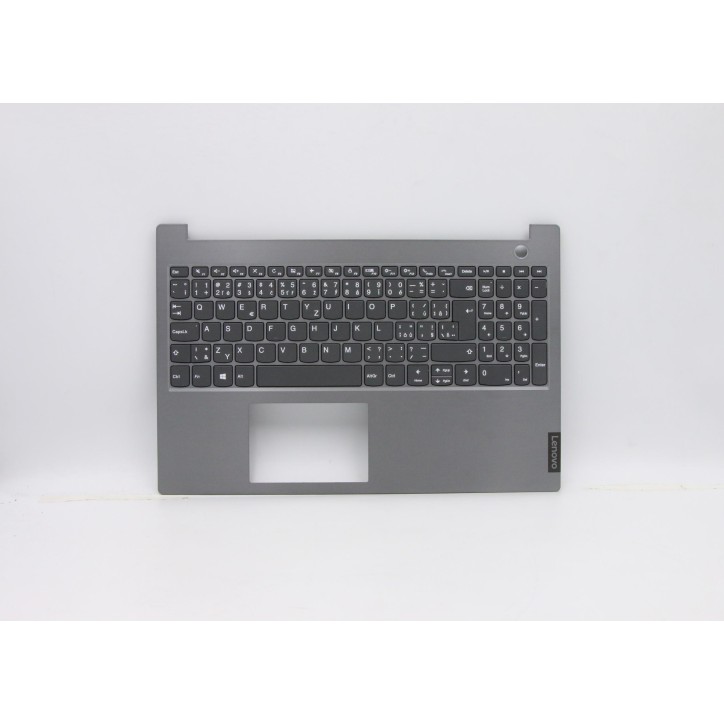 Lenovo 5CB0W45365 Palmrest Top Case con tastiera, Ceco, Grigio minerale, Senza retroilluminazione, Lettore di impronte digitali,