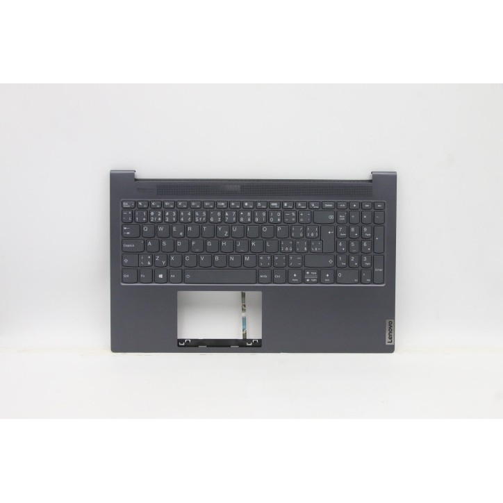 Lenovo 5CB0X55815 Palmrest Top Case con tastiera, Ceco, grigio, Retroilluminazione, UK