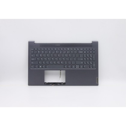 Lenovo 5CB0X55816 Palmrest Top Case con tastiera, Inglese (Stati Uniti), Grigio, Retroilluminazione