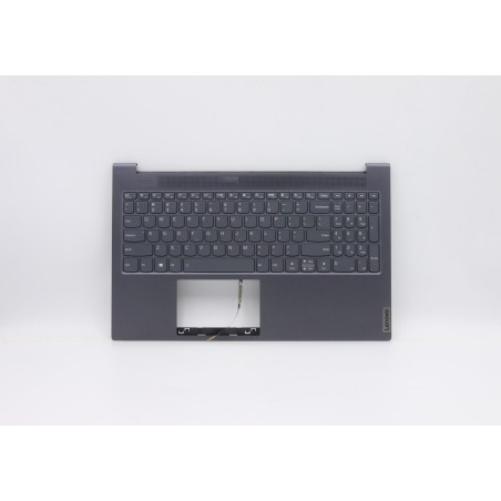 Lenovo 5CB0X55816 Palmrest Top Case con tastiera, Inglese (Stati Uniti), Grigio, Retroilluminazione