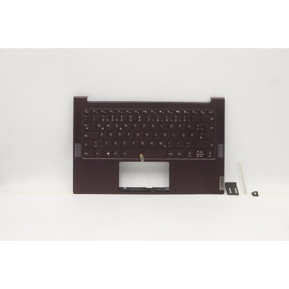 Lenovo 5CB0X55903 Palmrest Top Case con tastiera, Tedesco, Orchidea, Retroilluminazione