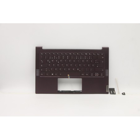 Lenovo 5CB0X55903 Palmrest Top Case con tastiera, Tedesco, Orchidea, Retroilluminazione