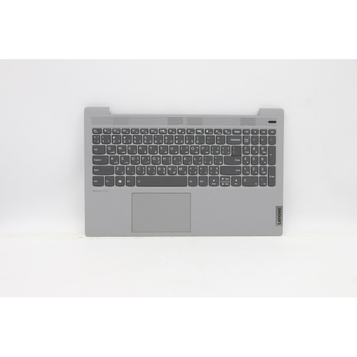 Lenovo 5CB0X56080 Palmrest Top Case con tastiera, Arabo, Grigio platino, Retroilluminazione, Lettore di impronte digitali, US