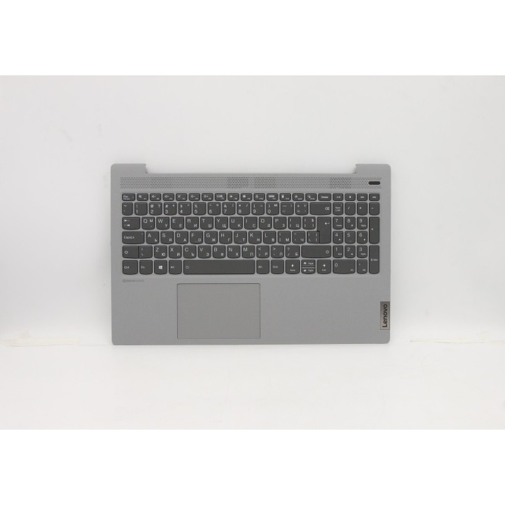 Lenovo 5CB0X56083 Palmrest Top Case con tastiera, Bulgaro, Grigio platino, Retroilluminazione, Lettore di impronte digitali, UK