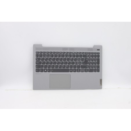 Lenovo 5CB0X56104 Palmrest Top Case con tastiera, Svizzera, Grigio platino, Retroilluminazione, Impronta digitale