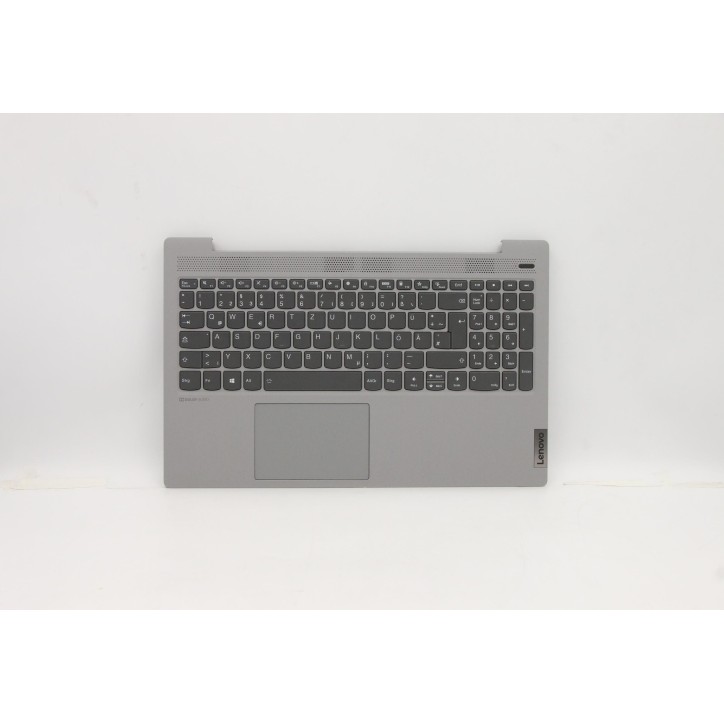 Lenovo 5CB0X56121 Palmrest Top Case con tastiera, Tedesco, Grigio platino, Retroilluminazione, Senza lettore di impronte digital