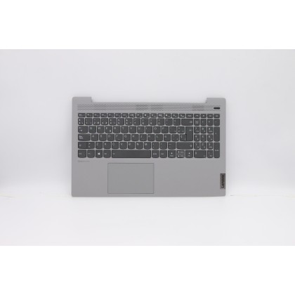 Lenovo 5CB0X56134 Palmrest Top Case con tastiera, Spagnolo, Grigio platino, Retroilluminazione, Senza lettore di impronte digita