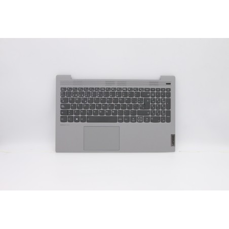 Lenovo 5CB0X56134 Palmrest Top Case con tastiera, Spagnolo, Grigio platino, Retroilluminazione, Senza lettore di impronte digita