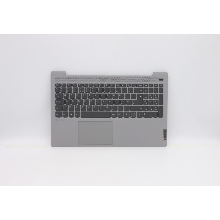 Lenovo 5CB0X56139 Palmrest Top Case con tastiera, Inglese Regno Unito, Grigio platino, Retroilluminazione, Senza lettore di impr