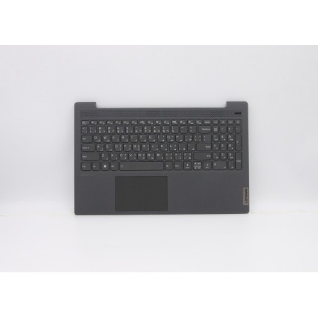 Lenovo 5CB0X56142 Palmrest Top Case con tastiera, Arabo, Grigio grafite, Retroilluminazione, Lettore di impronte digitali, US