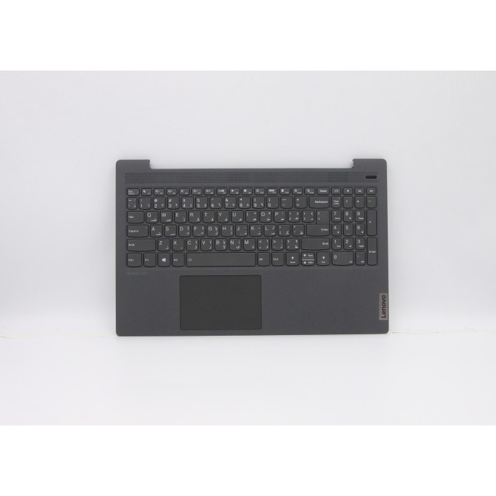 Lenovo 5CB0X56142 Palmrest Top Case con tastiera, Arabo, Grigio grafite, Retroilluminazione, Lettore di impronte digitali, US