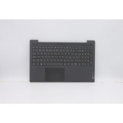Lenovo 5CB0X56146 Palmrest Top Case con tastiera, Ceco, Grigio platino, Retroilluminazione, Lettore di impronte digitali, UK