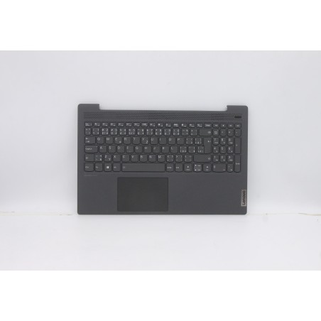 Lenovo 5CB0X56146 Palmrest Top Case con tastiera, Ceco, Grigio platino, Retroilluminazione, Lettore di impronte digitali, UK