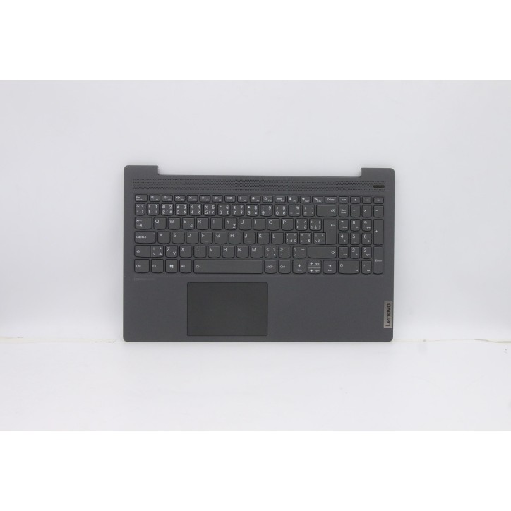 Lenovo 5CB0X56146 Palmrest Top Case con tastiera, Ceco, Grigio platino, Retroilluminazione, Lettore di impronte digitali, UK