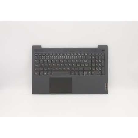 Lenovo 5CB0X56177 Palmrest Top Case con tastiera, Ceco, Grigio platino, Retroilluminazione, Senza lettore di impronte digitali, 