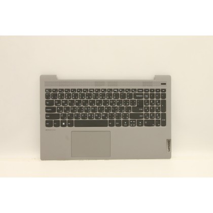 Lenovo 5CB0X56266 Palmrest Top Case con tastiera, Arabo, Grigio platino, Senza retroilluminazione, Lettore di impronte digitali,