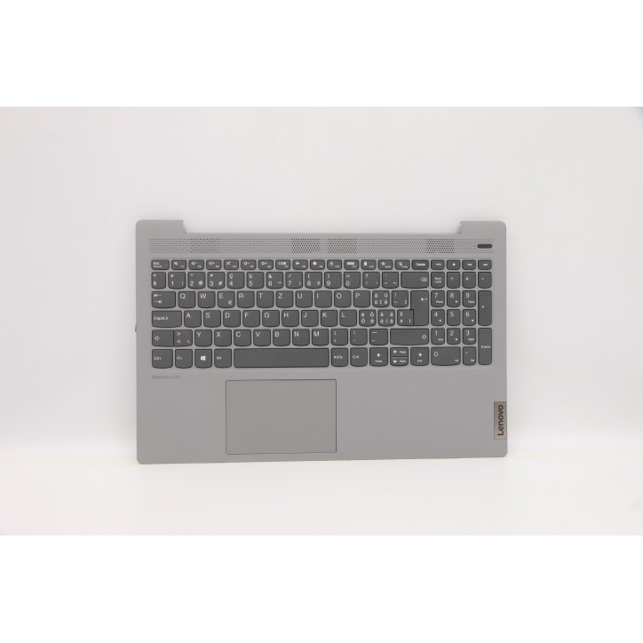 Lenovo 5CB0X56290 Palmrest Top Case con tastiera, Svizzera, Grigio platino, Senza_retroilluminazione, Lettore di impronte digita
