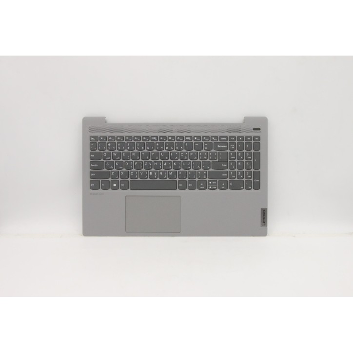 Lenovo 5CB0X56296 Palmrest Top Case con tastiera, Arabo, Grigio platino, Senza retroilluminazione, Senza lettore di impronte dig