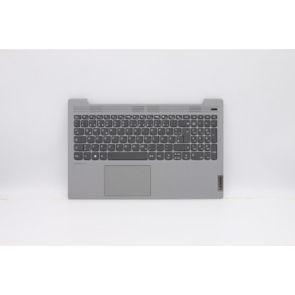 Lenovo 5CB0X56306 Palmrest Top Case con tastiera, Tedesco, Grigio platino, Senza_retroilluminazione, Senza_lettore di impronte d