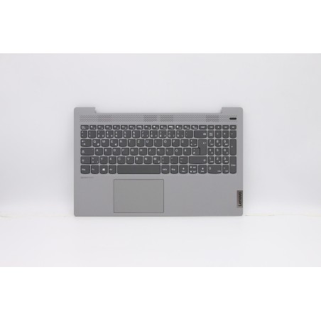 Lenovo 5CB0X56306 Palmrest Top Case con tastiera, Tedesco, Grigio platino, Senza_retroilluminazione, Senza_lettore di impronte d